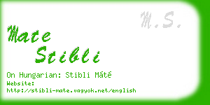 mate stibli business card